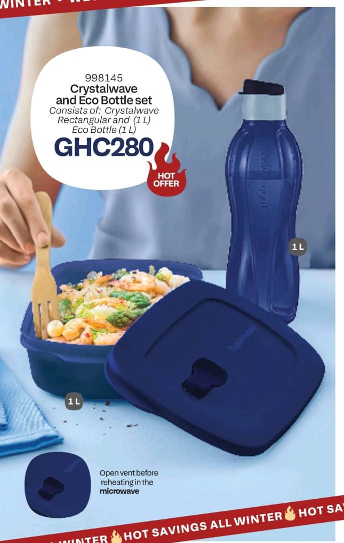 Tupperware CrystalWave Bowl & Eco Bottle Set