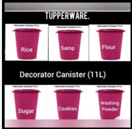 Tupperware Decorator Canister 11 L